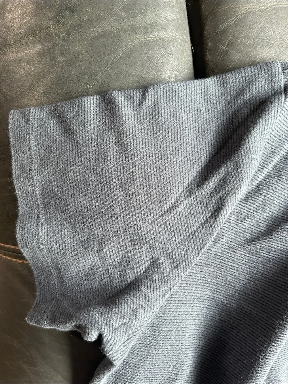 Banana Republic Gray Luxe Touch Ribbed Crew Tee